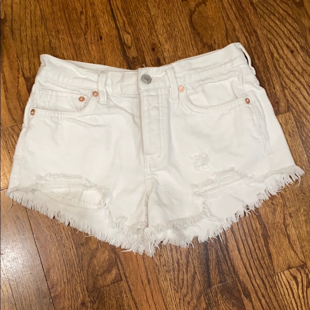 Free People White Denim Shorts